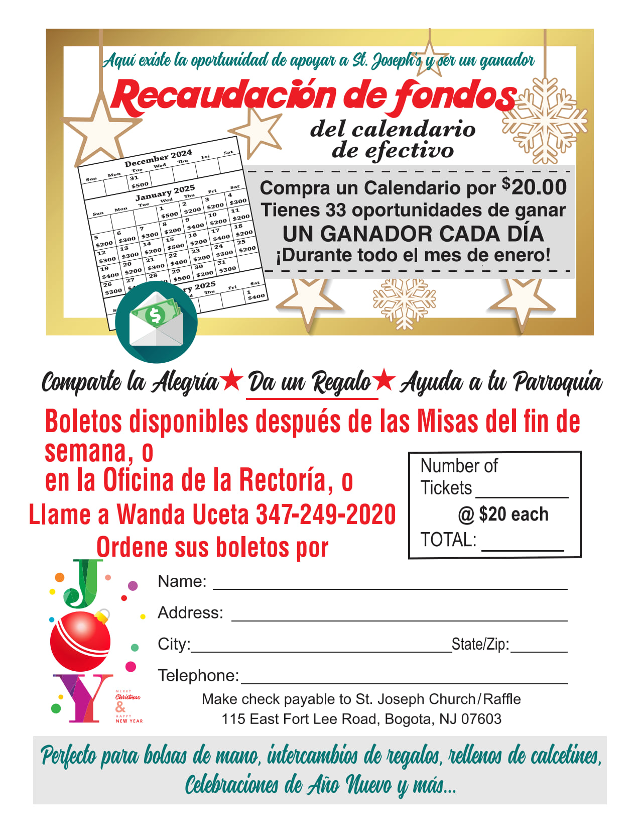 2025 Calendar Raffle | St. Joseph Church